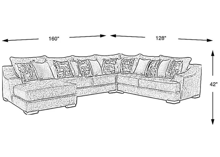 Kinley Gray 4 Pc Sectional