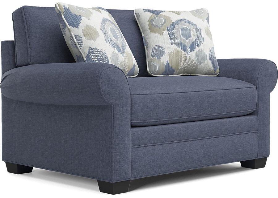 Bellingham Sapphire Textured Chenille 7 Pc Living Room with Sleeper Sofa