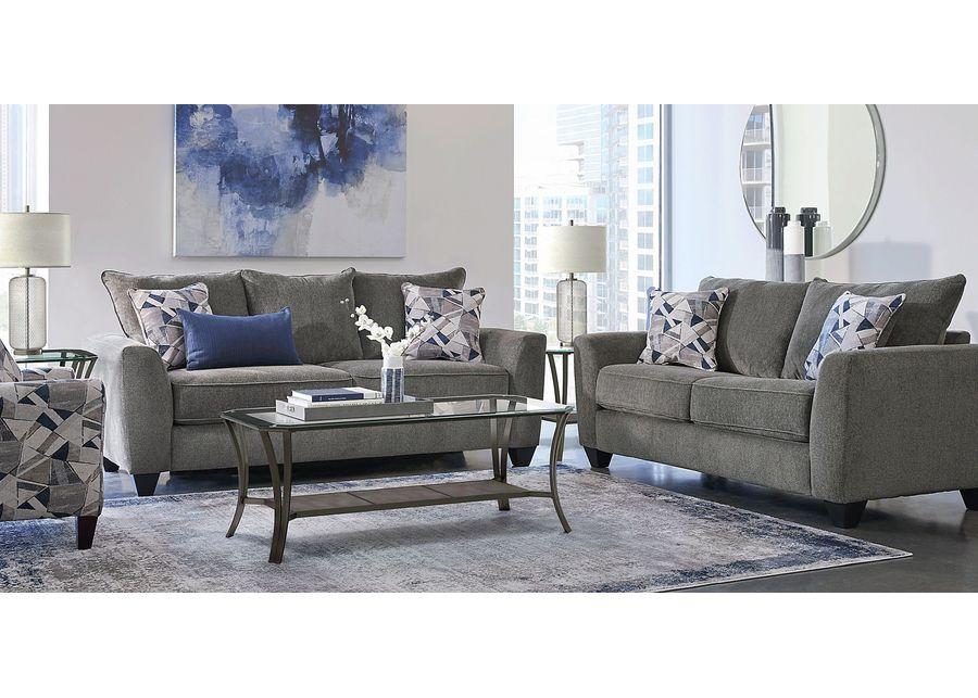 Sandia Heights Gray 8 Pc Living Room with Gel Foam Sleeper Sofa