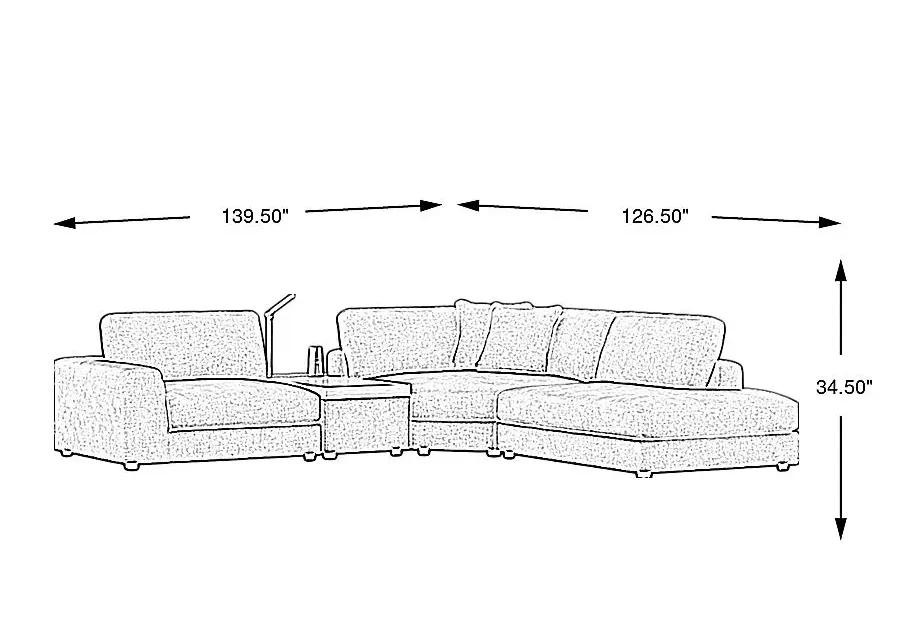 Gray 4 Pc ModularThree with Media Console