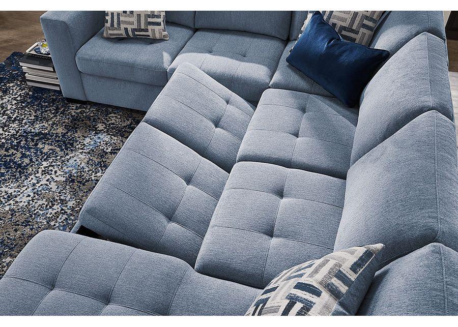 Geneva Blue 3 Pc Sleeper Sectional