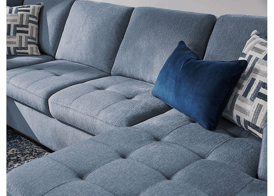 Geneva Blue 3 Pc Sleeper Sectional