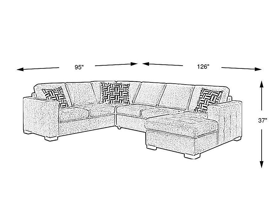 Geneva Blue 3 Pc Sleeper Sectional