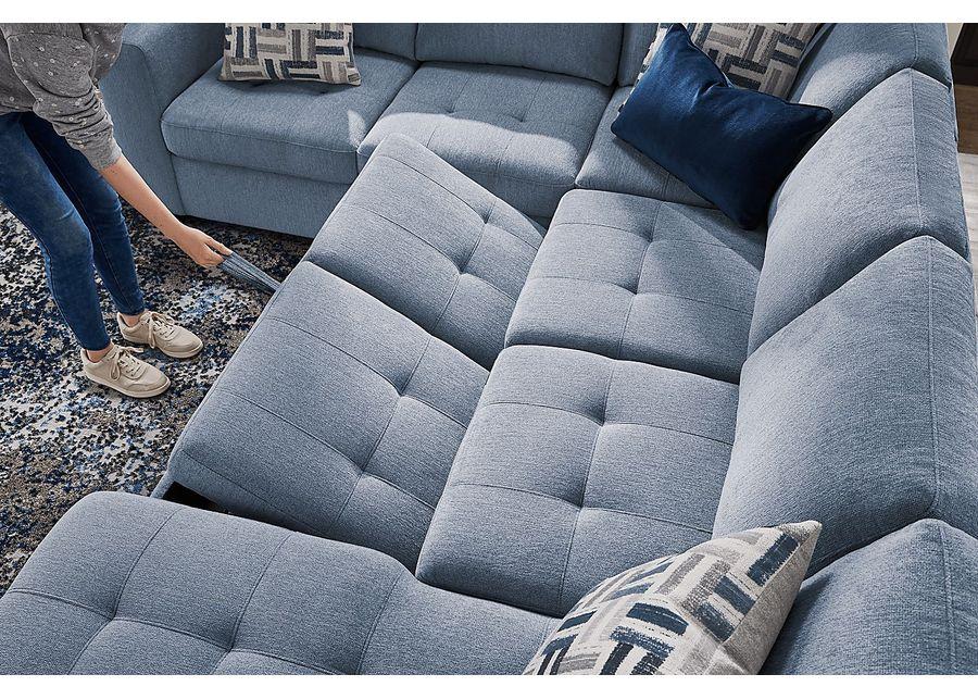 Geneva Blue 3 Pc Sleeper Sectional