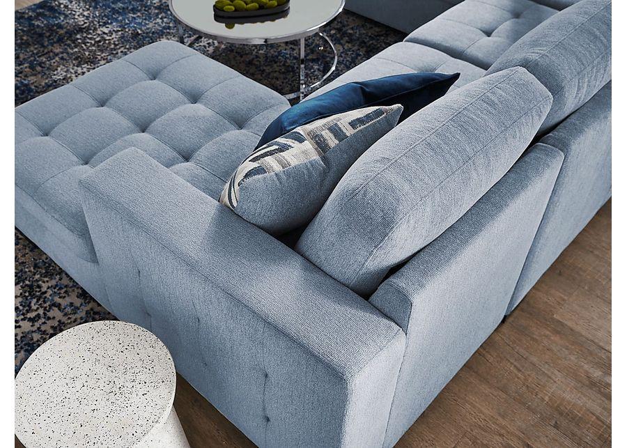 Geneva Blue 3 Pc Sleeper Sectional