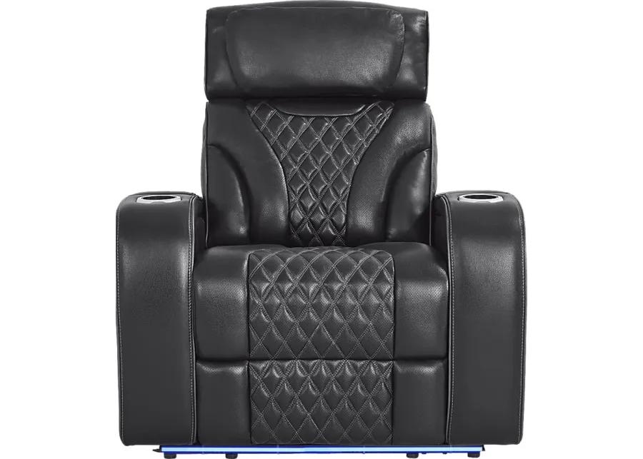 Horizon Ridge Black Leather 8 Pc Triple Power Reclining Living Room with Massage and Heat