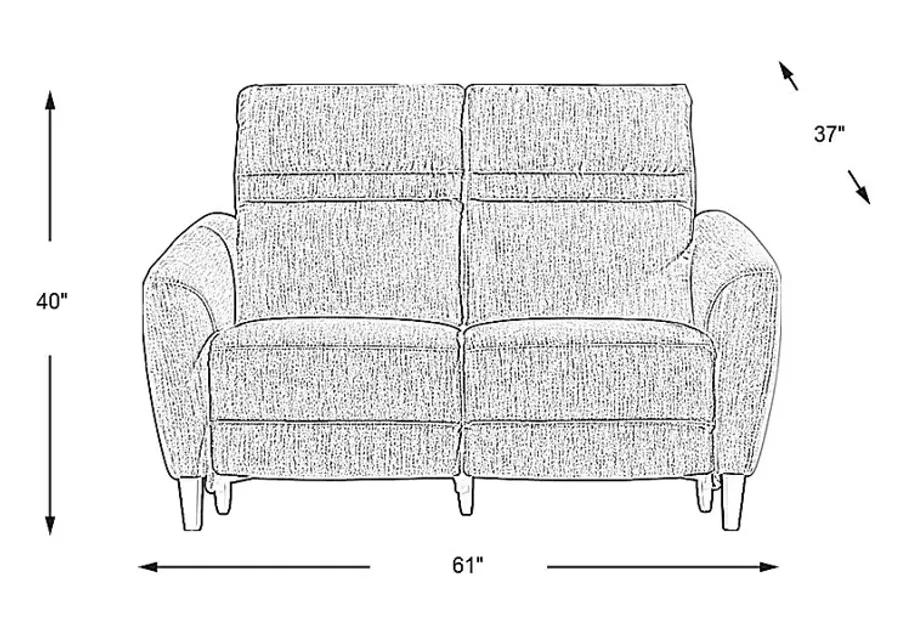 Corby Lane Ocean Dual Power Reclining Loveseat