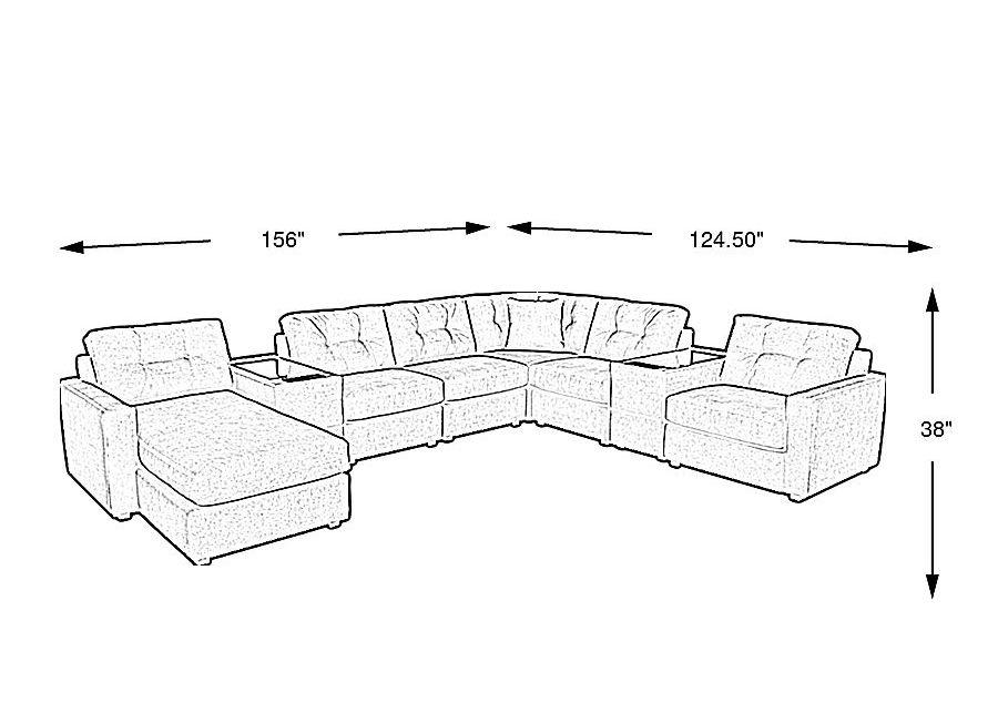 ModularOne Merlot 8 Pc Sectional with Media Consoles