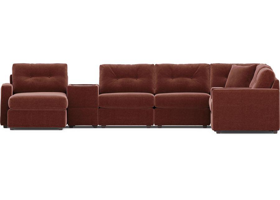 ModularOne Merlot 8 Pc Sectional with Media Consoles