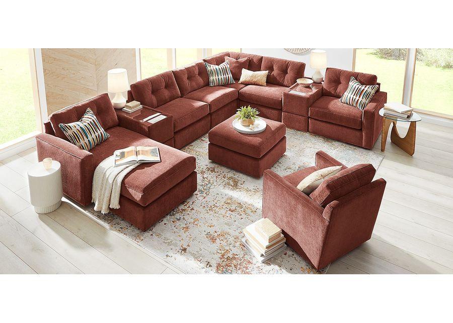 ModularOne Merlot 8 Pc Sectional with Media Consoles