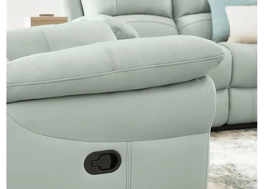 Vercelli Way Aqua Leather 3 Pc Power Reclining Living Room