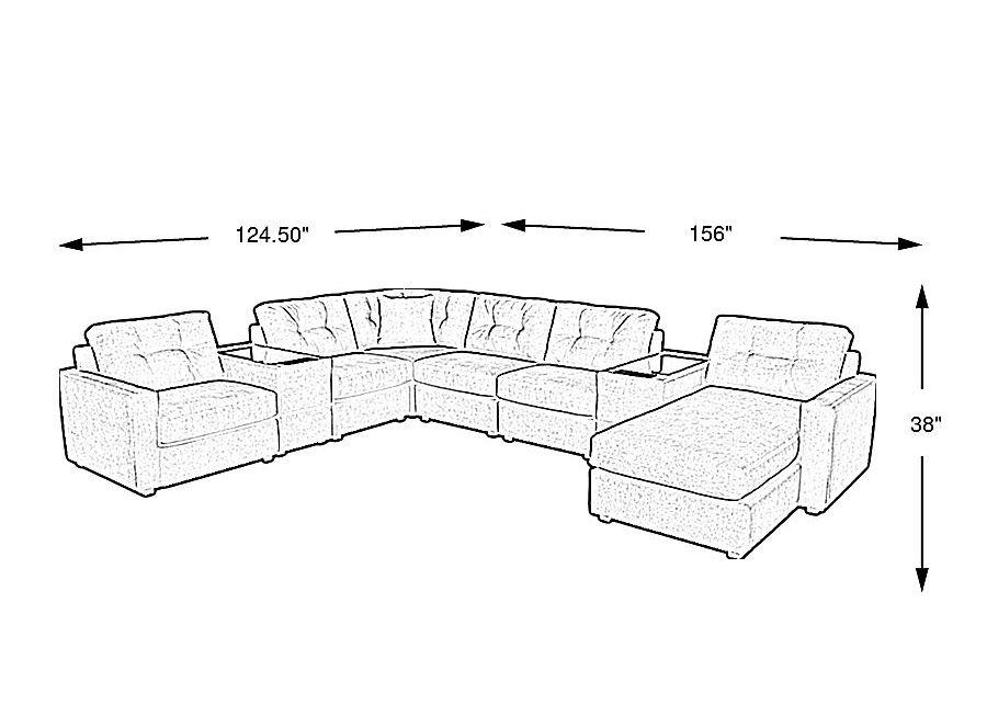 ModularOne Merlot 8 Pc Sectional with Media Consoles