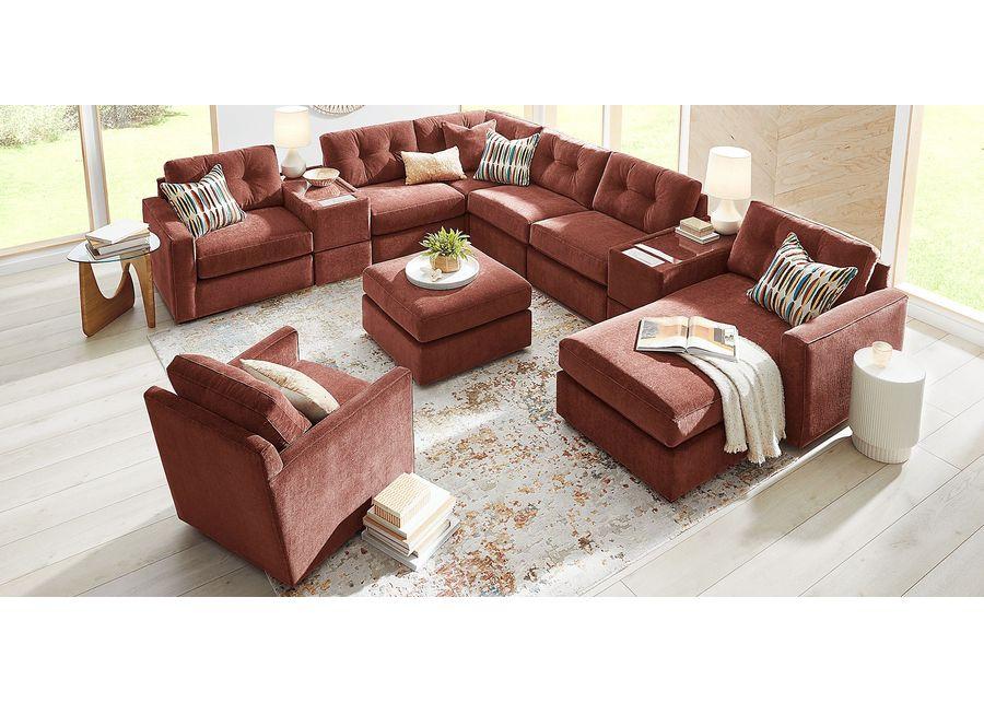 ModularOne Merlot 8 Pc Sectional with Media Consoles