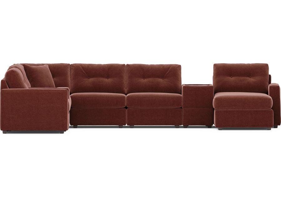 ModularOne Merlot 8 Pc Sectional with Media Consoles