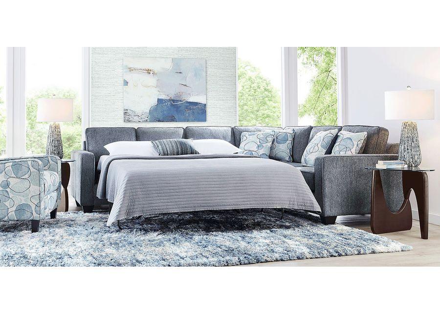 Alanis Bay Blue 2 Pc Sleeper Sectional