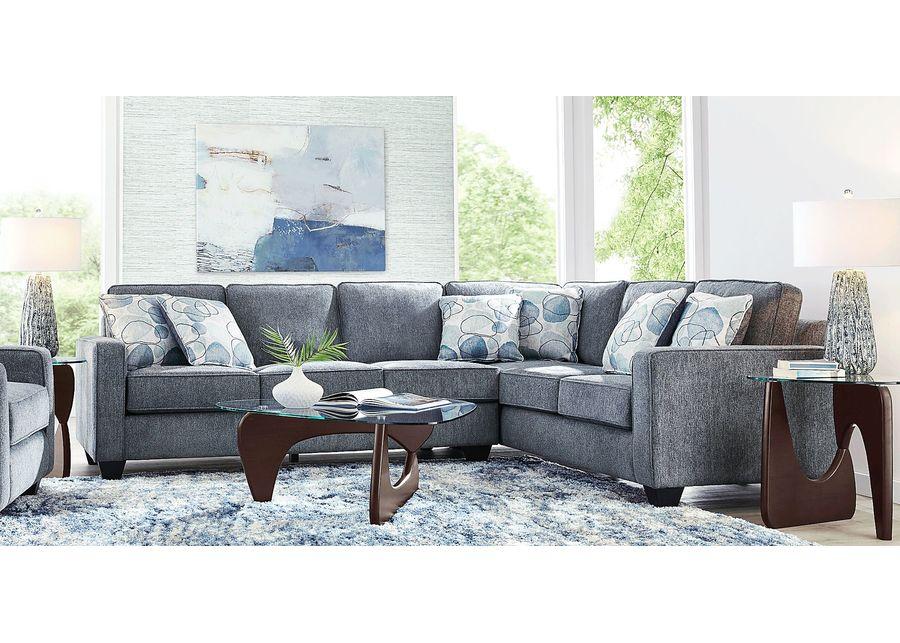 Alanis Bay Blue 2 Pc Sleeper Sectional