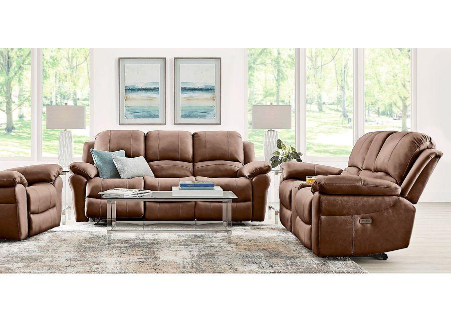 Vercelli Way Brown Leather 5 Pc Power Reclining Living Room with Reclining Sofa