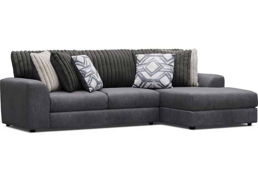 Moreau Street Black 5 Pc Sectional Living Room