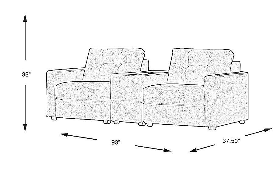 ModularOne Moss 3 Pc Sectional with Media Console