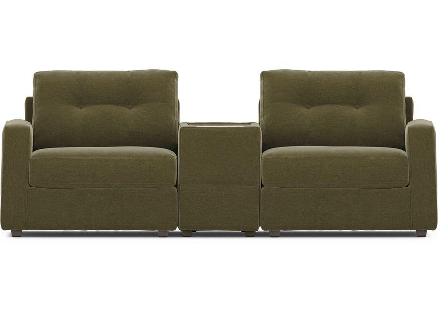 ModularOne Moss 3 Pc Sectional with Media Console