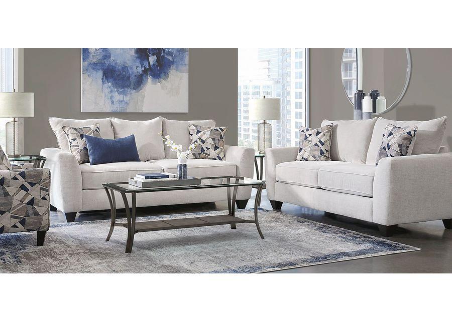 Sandia Heights Beige 8 Pc Living Room with Gel Foam Sleeper Sofa