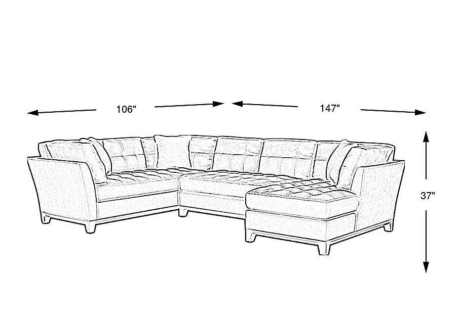 Metro Gray Microfiber 3 Pc Sectional