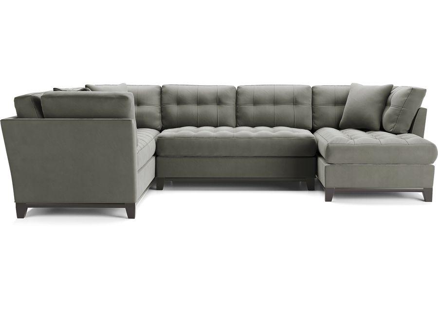 Metro Gray Microfiber 3 Pc Sectional