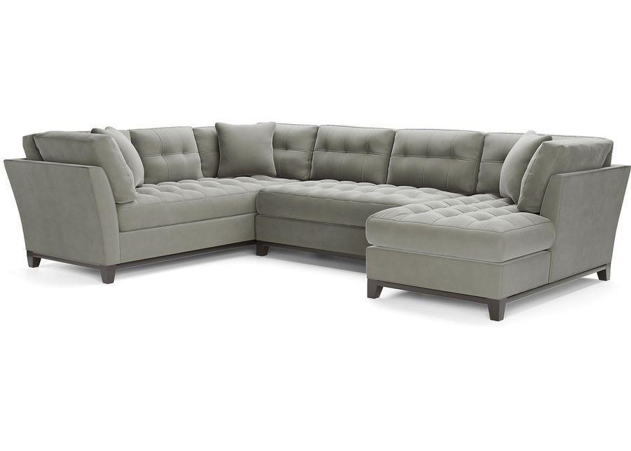 Metro Gray Microfiber 3 Pc Sectional