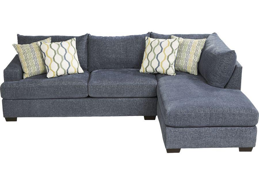 Briar Street Blue Chenille 5 Pc Sectional Living Room