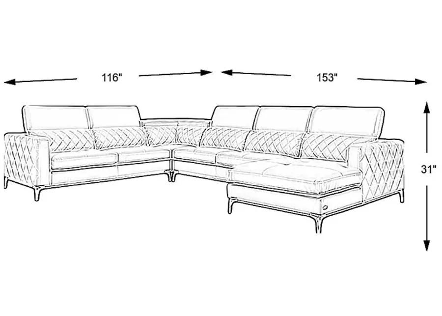 Via Sorrento Platinum 4 Pc Sectional