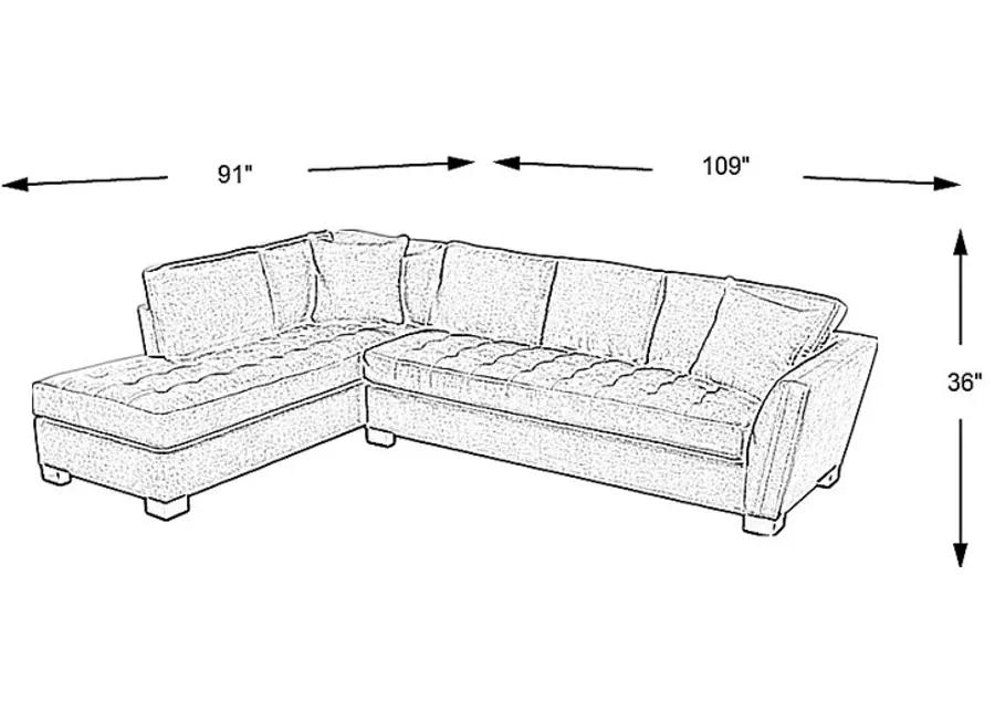 Calvin Heights Mushroom Textured 2 Pc Sectional