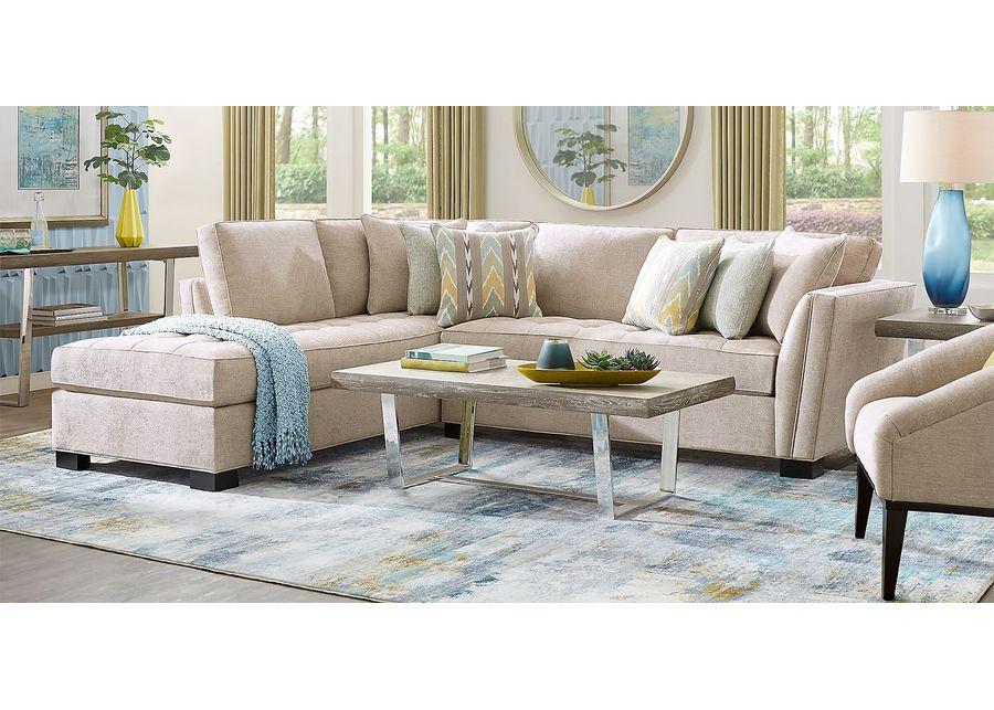 Calvin Heights Mushroom Textured 2 Pc Sectional