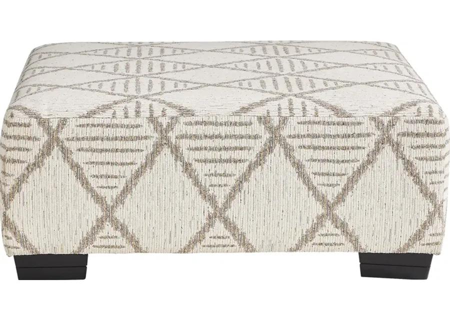 Highland Square White Cocktail Ottoman