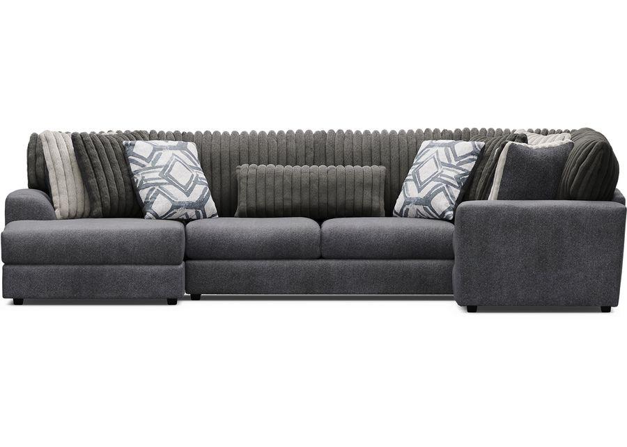 Moreau Street Black 6 Pc Sectional Living Room