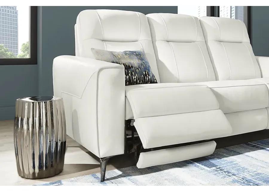 Parkside Heights White Leather 6 Pc Dual Power Reclining Living Room