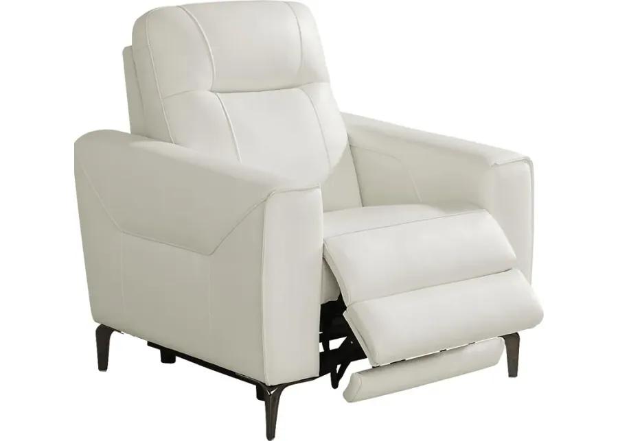 Parkside Heights White Leather 6 Pc Dual Power Reclining Living Room