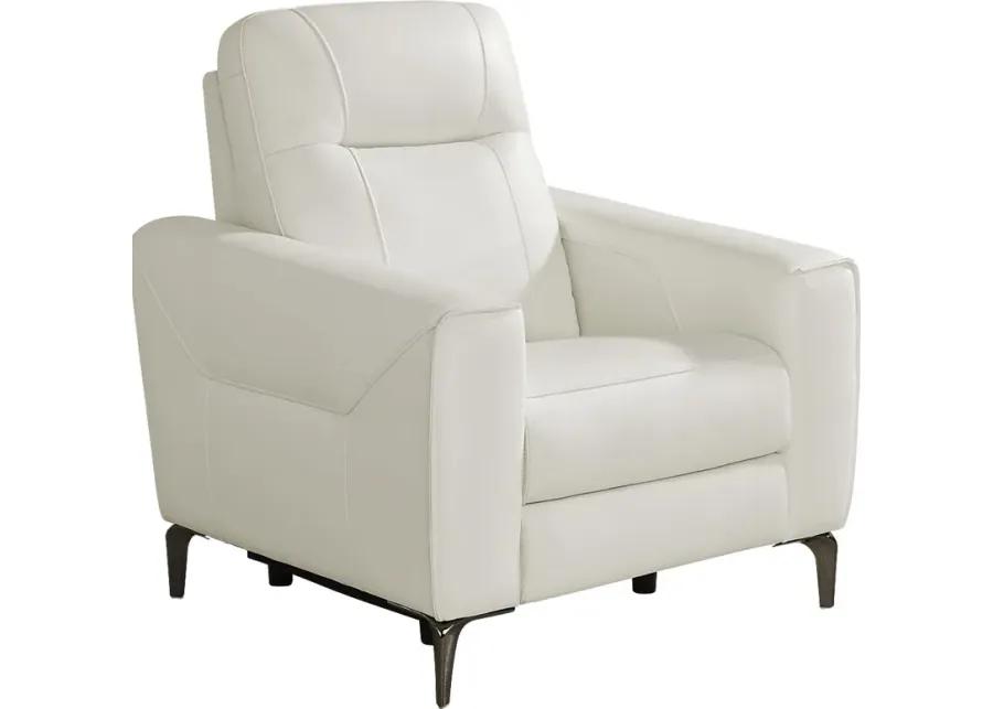 Parkside Heights White Leather 6 Pc Dual Power Reclining Living Room