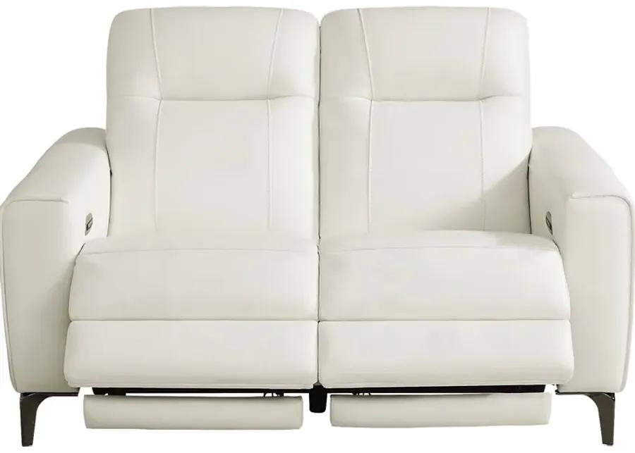 Parkside Heights White Leather 6 Pc Dual Power Reclining Living Room