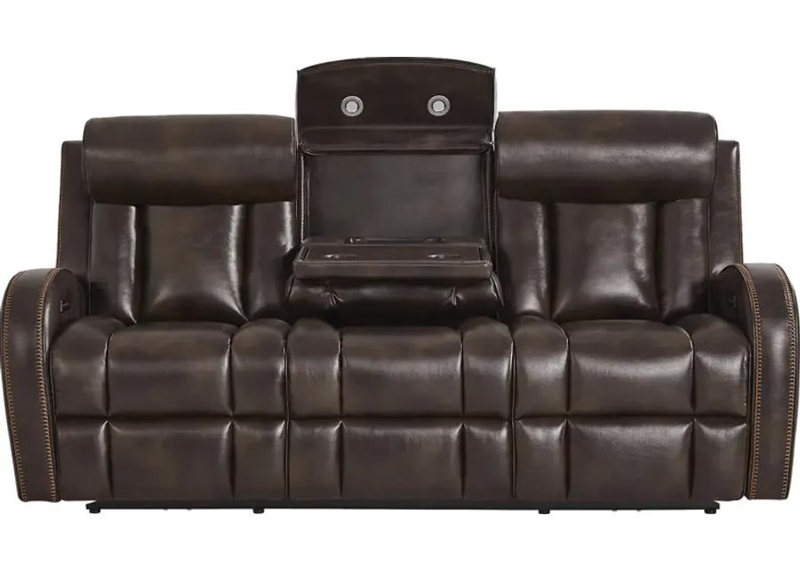 Copperfield Brown 5 Pc Living Room with Dual Power Reclining Sofa
