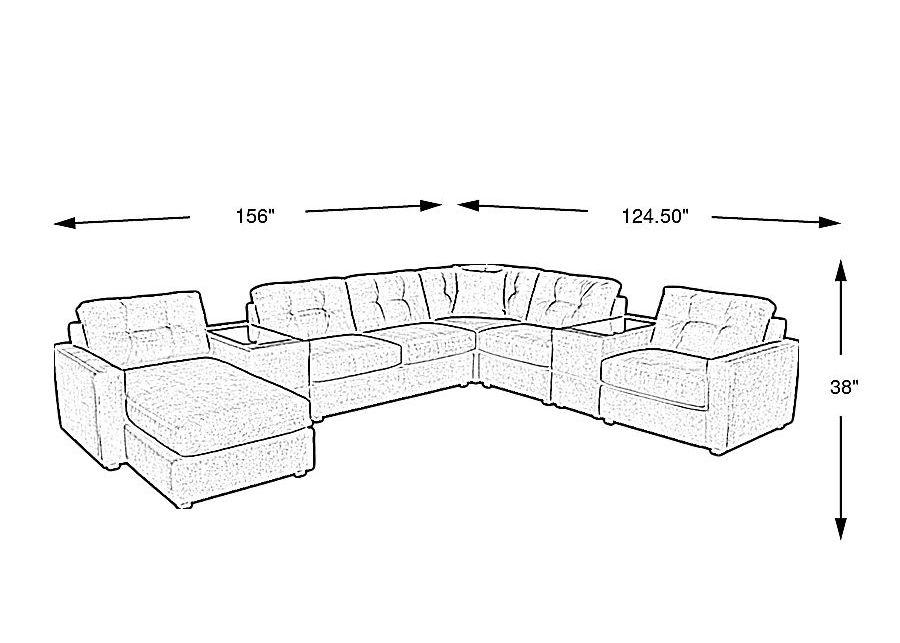 ModularOne Navy 7 Pc Sleeper Sectional