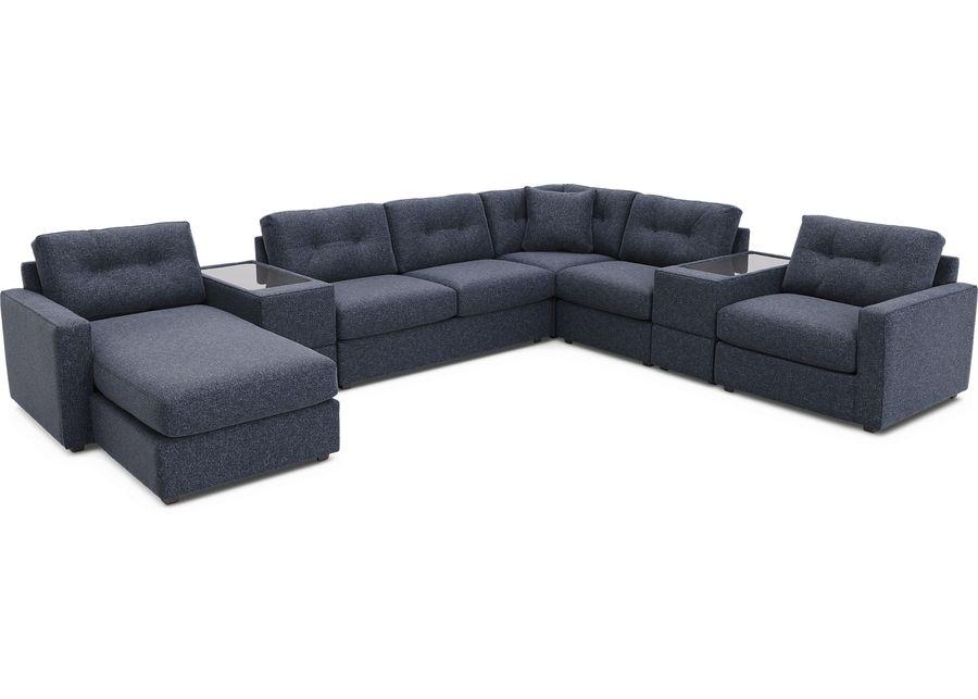 ModularOne Navy 7 Pc Sleeper Sectional