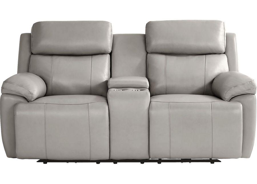 Barolo Dove Leather 5 Pc Triple Power Reclining Living Room with Massage and Heat