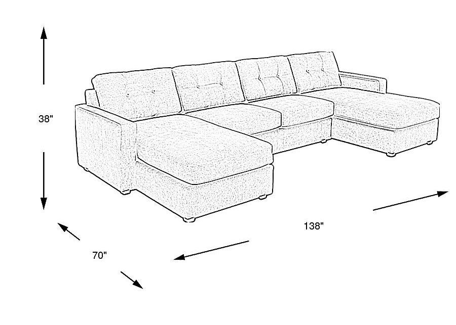 ModularOne Beige 3 Pc Gel Foam Sleeper Sectional