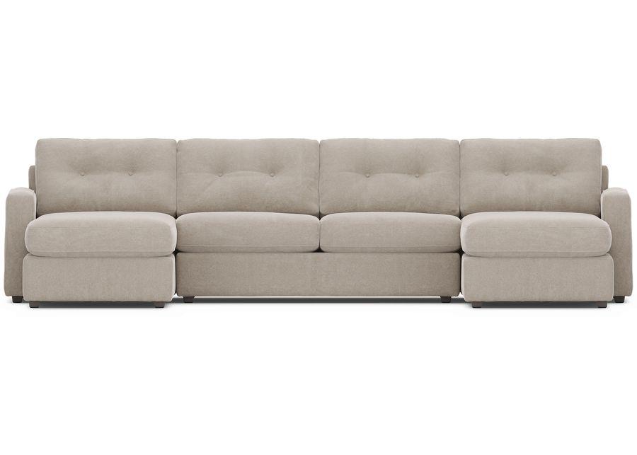 ModularOne Beige 3 Pc Gel Foam Sleeper Sectional