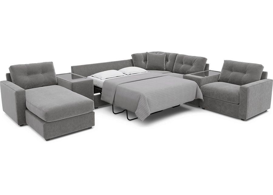 ModularOne Gray 7 Pc Sleeper Sectional