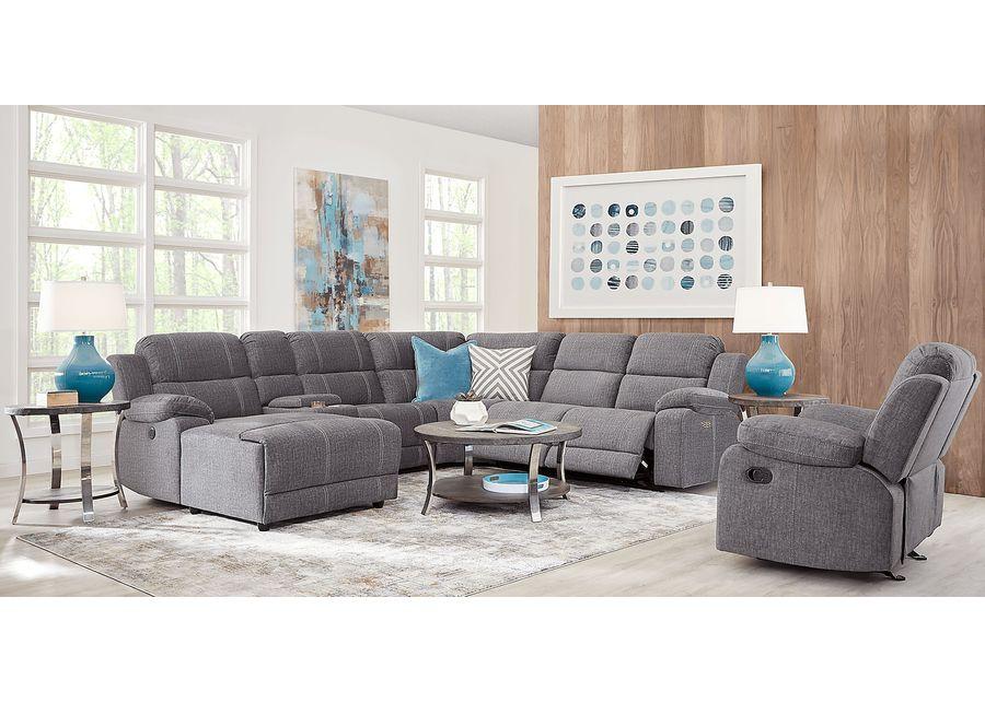 Prescott Point Gray 6 Pc Power Reclining Sectional