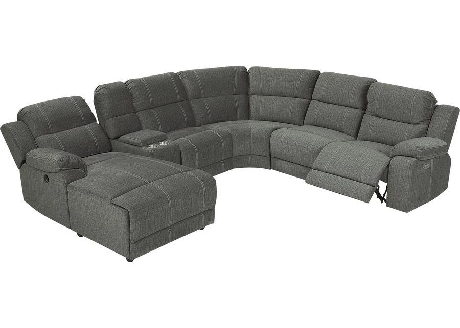 Prescott Point Gray 6 Pc Power Reclining Sectional