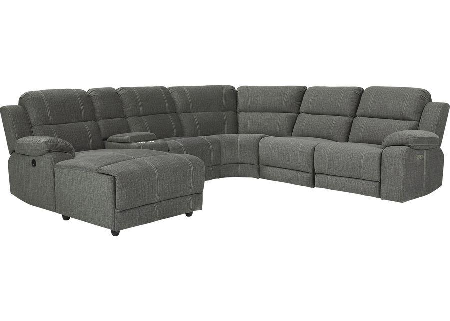 Prescott Point Gray 6 Pc Power Reclining Sectional