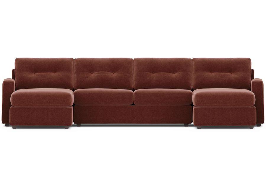 ModularOne Merlot 3 Pc Sleeper Sectional