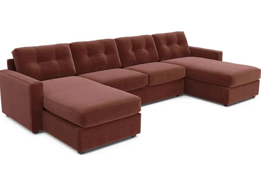 ModularOne Merlot 3 Pc Sleeper Sectional